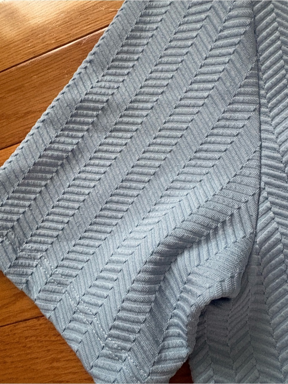 Men's Light Blue Short-Sleeve Button-Down Shirt — Modern Chevron Pattern - Picture 5 of 11